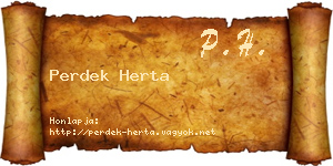 Perdek Herta névjegykártya